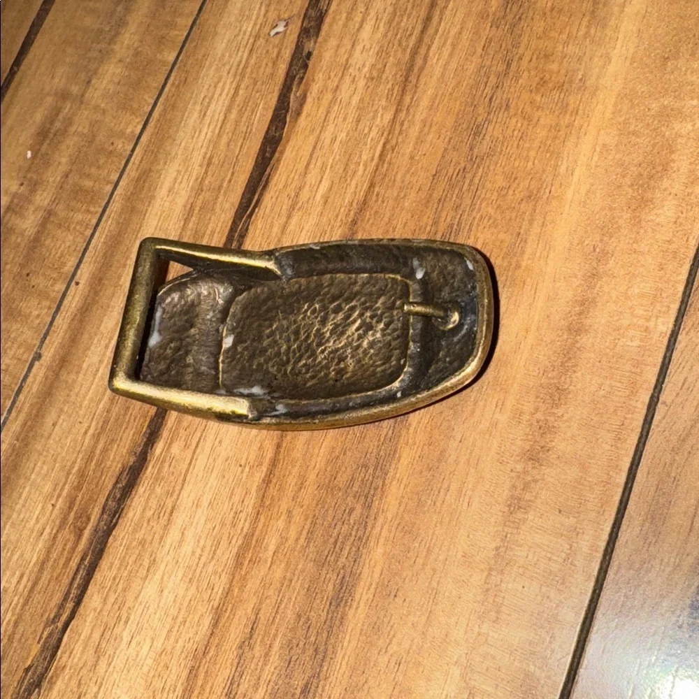 Vintage Gold and Brown Belt Buckle Only